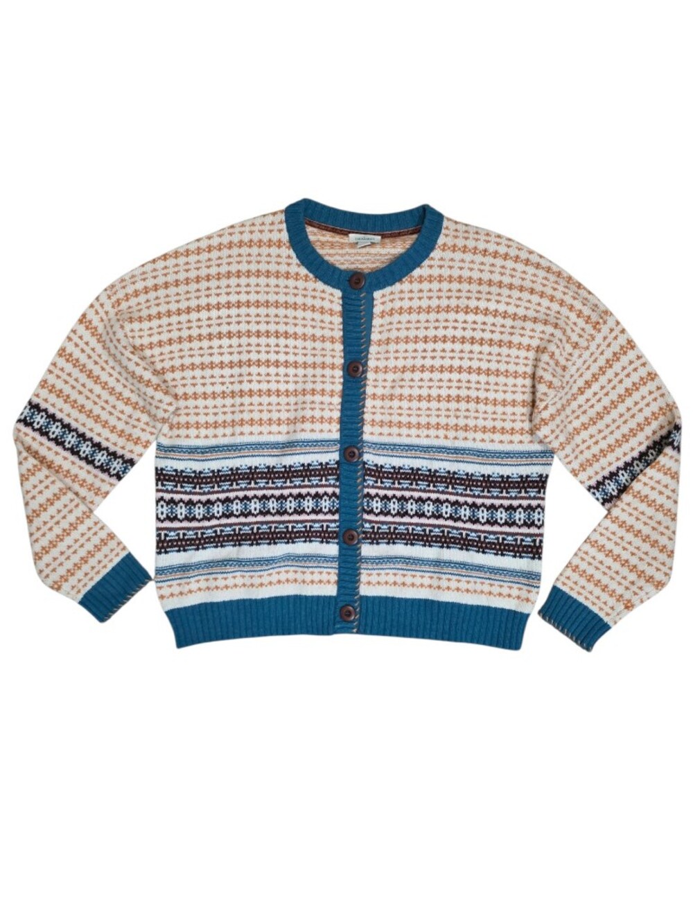 Sundance Catalog Fair Isle Wallace Cardigan Size Large Cozy Cottagecore